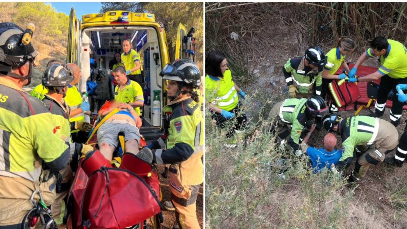 Rescatan a un hombre de 88 años tras caer por un terraplén de diez metros en Caravaca de la Cruz