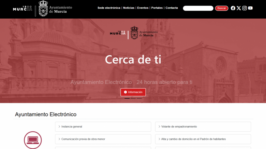 El Ayuntamiento de Murcia renueva su página web