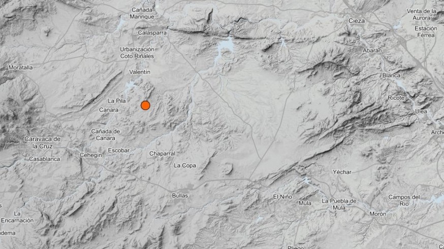 Un terremoto de magnitud 3,1 sacude Cehegín de madrugada y se siente en varios municipios de Murcia