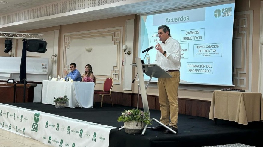 Federico Faus, en la Asamblea de FSIE Región de Murcia de 2024