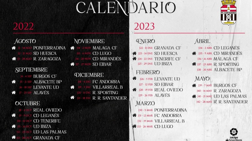 Calendario del FC Cartagena