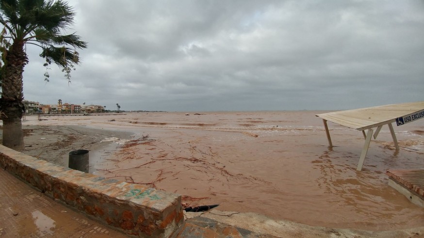 Efectos del temporal en el Mar Menor el pasado septiembre.