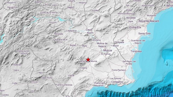 Terremoto con epicentro en Alhama de Murcia y magnitud 3.2