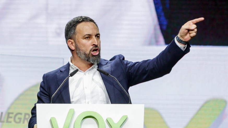 Abascal durante su intervención en Vistalegre.