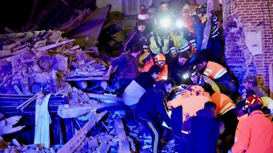 Una fallecida y cuatro heridos de una empresa de Mula en el derrumbe de un edificio en un pueblo de Valladolid