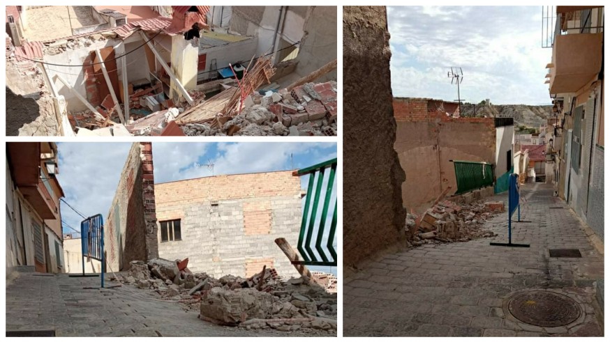 En 2020 se derrumbó una casa (arriba). Deterioro de la zona. Fotos: JLP