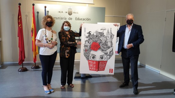 Presentación del cartel de la IV edición de la Feria del Libro de Murcia. ORM