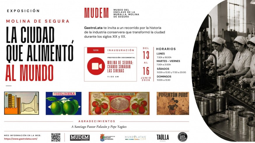 Molina de Segura revive su pasado industrial con la exposición "La ciudad que alimentó al mundo"