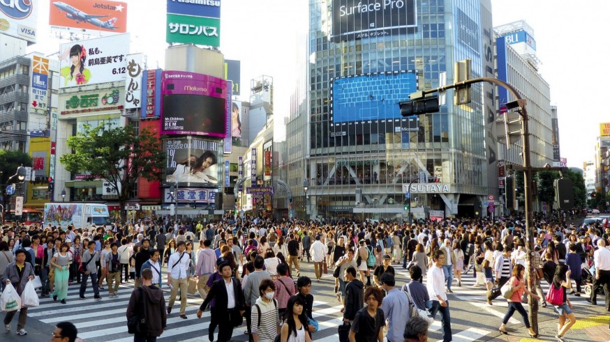 El famoso paso de peatones de Shibuya, en Tokio