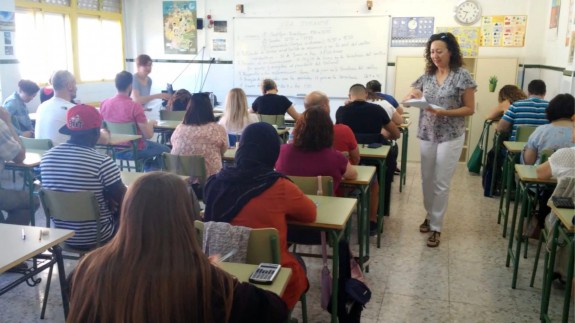 Alumnos en las pruebas de hoy en Murcia