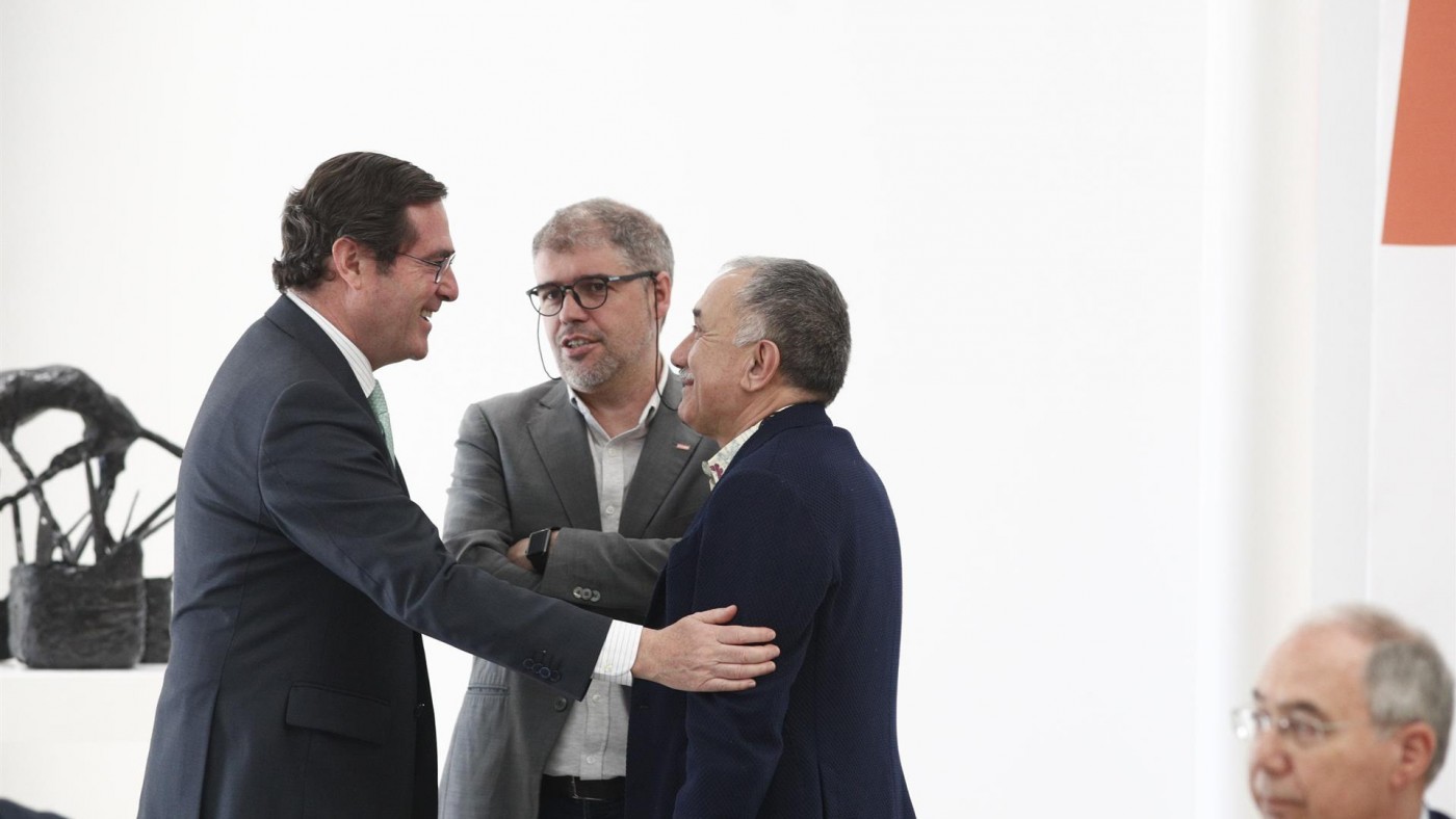 Garamendi (CEOE), Sordo (CC.OO), y Álvarez (UGT), en una imagen de archivo
