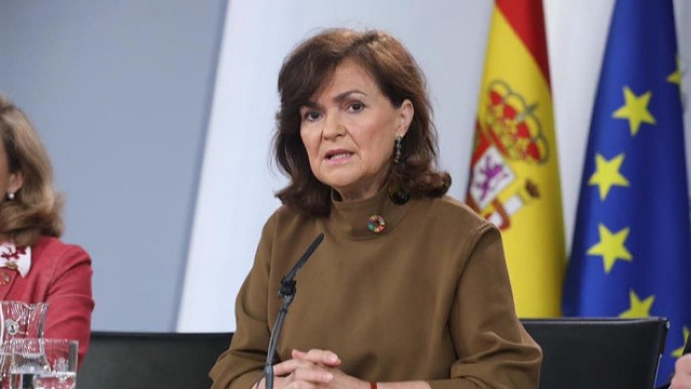 Carmen Calvo, en la rueda de prensa tras el Consejo de Ministros