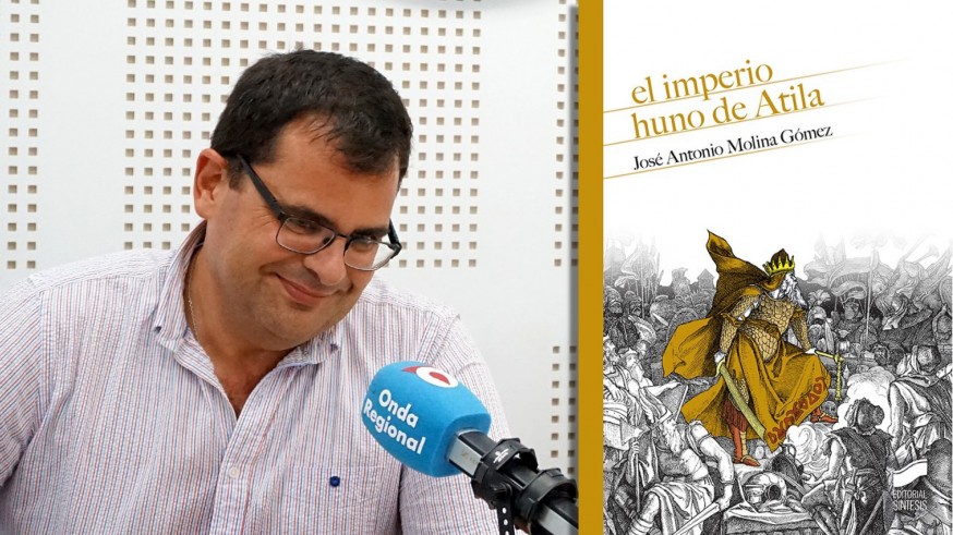 José Antonio Molina Gómez y portada de 'El imperio huno de Atila'