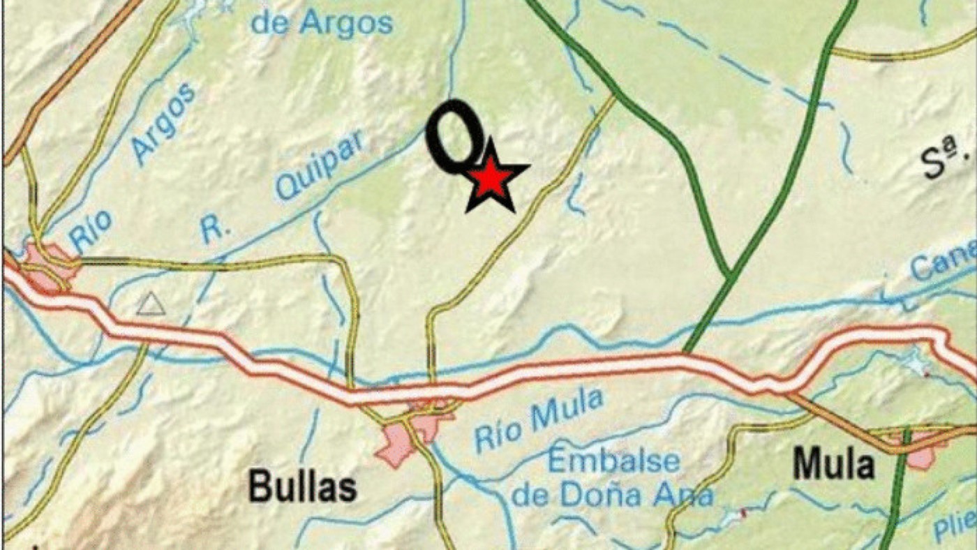 Mapa con la localización del terremoto