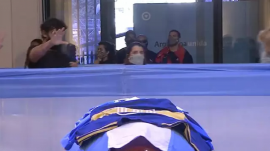 El féretro de Maradona en la Casa Rosada