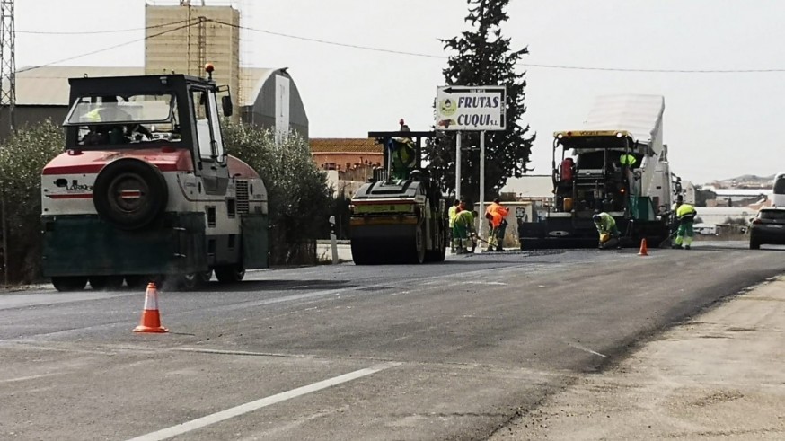 Comienza la rehabilitación del firme de la carretera N-340 de Totana 