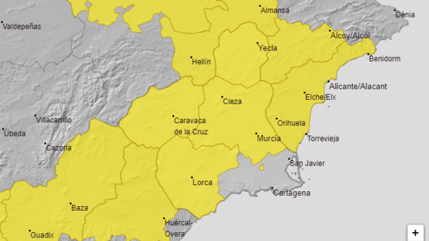 Mapa de avisos meteorológicos