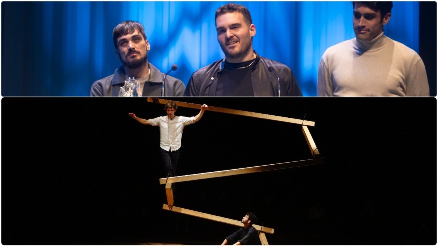 Carabelas de plata y vigas de madera de pino