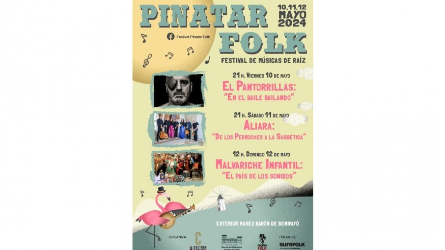 Presentación del festival Pinatar Folk que tendrá lugar los días 10, 11 y 12 de mayo
