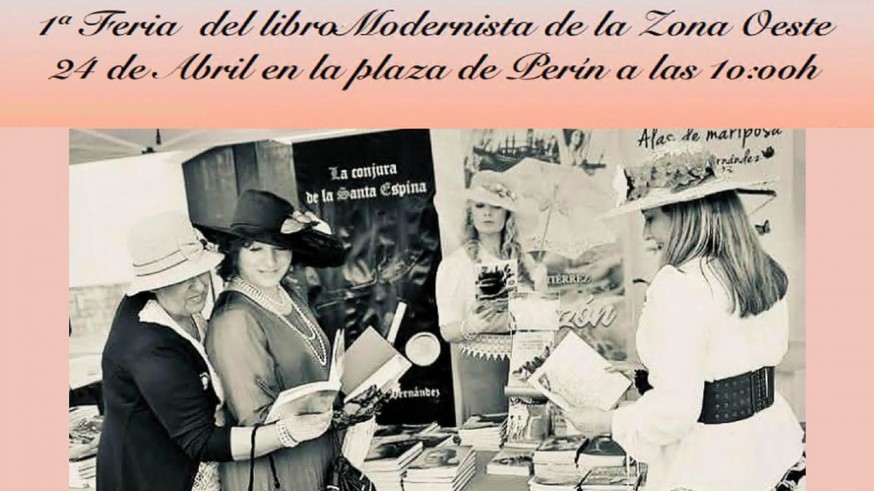 Cartel de la primera Feria del Libro Modernista que se celebrará en la diputación cartagenera de Perín