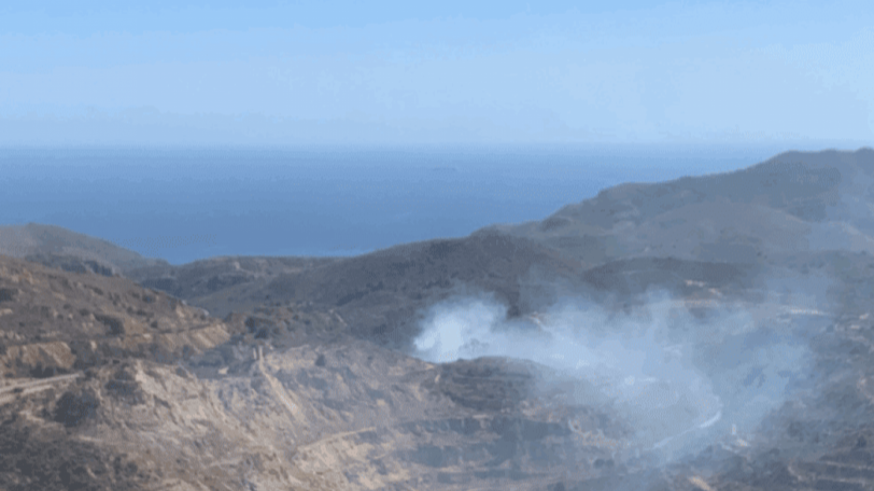 Cortan al tráfico la carretera que une La Unión con Portmán por un incendio forestal ya controlado