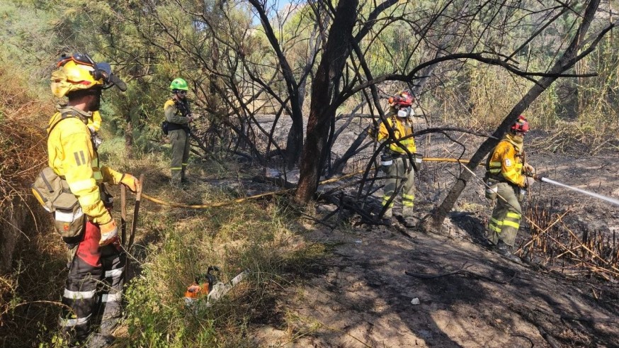 Movilizado un amplio dispositivo para sofocar un incendio forestal en la rambla de San Roque de Blanca
