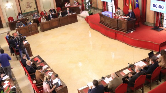 Pleno extraordinario celebrado este lunes en el ayuntamiento de Murcia.