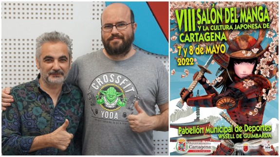Juan Álvarez, Antonio G. Caballer y cartel del VIII Salón del Manga y la Cultura Japonesa de Cartagena