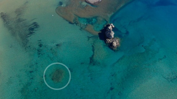 Imagen aérea de la ubicación del barco fenicio de Mazarrón