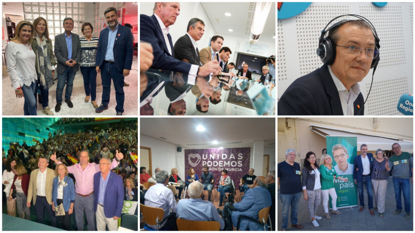 Actos de los candidatos por la Región de PP, PSOE, Cs y Unidas Podemos. ORM