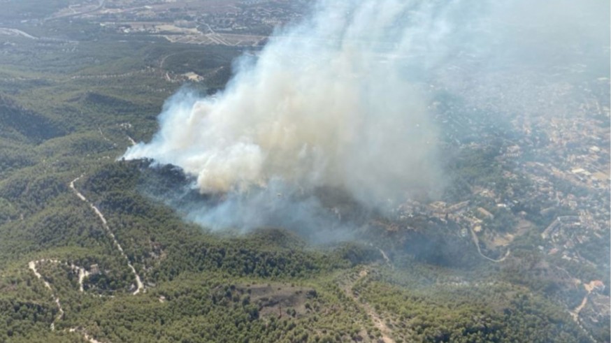 Incendio forestal en El Valle en Murcia