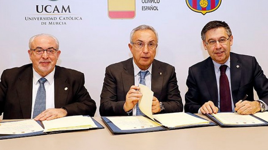 Convenio histórico UCAM-FC Barcelona para que sus deportistas estudien en la universidad