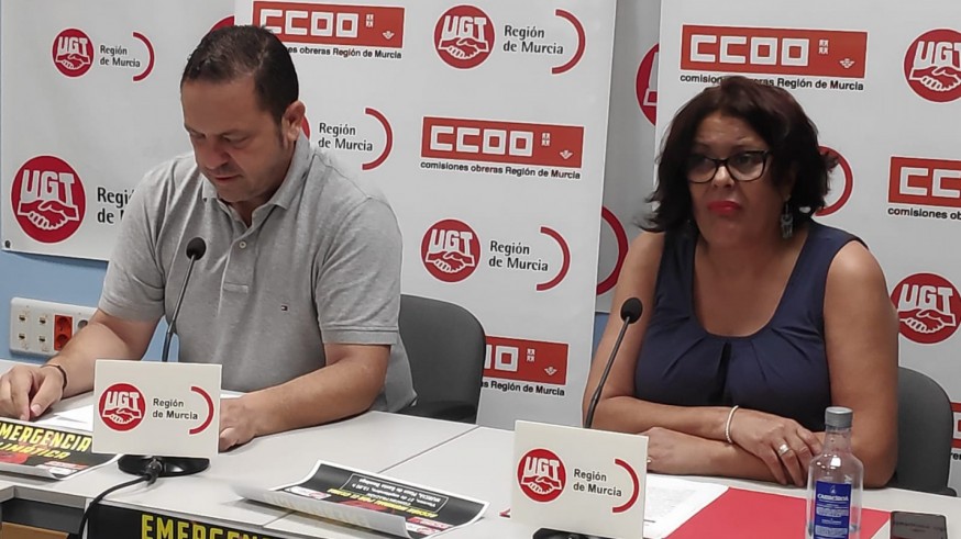 Rueda de prensa ofrecida hoy por los sindicatos