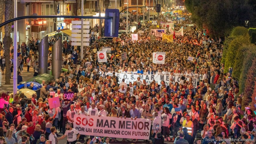 Un momento de la manifestación ayer en Cartagena
