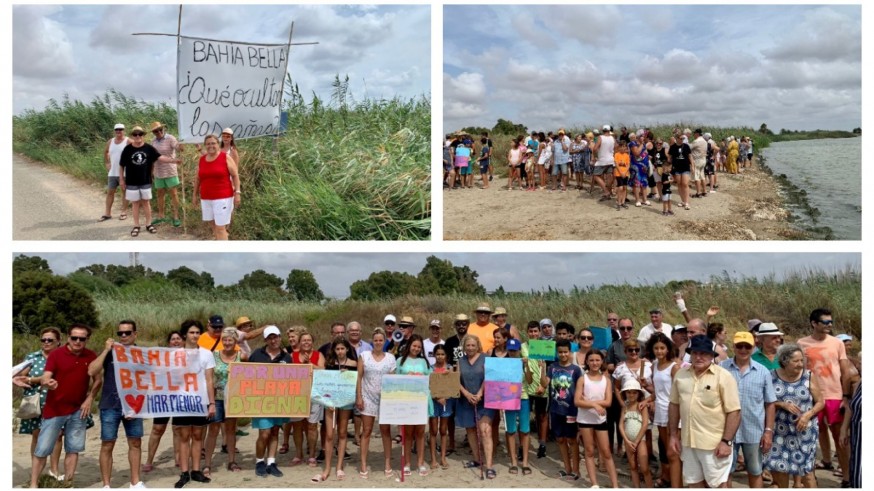 Mar Menor. Los vecinos de Bahía Bella protestan por el estado de su playa
