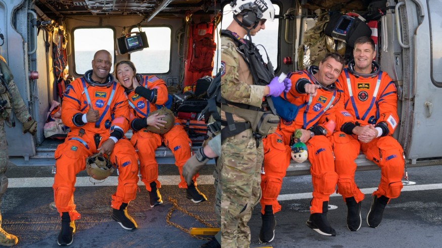 Los astronautas de la NASA, en Tierra tras el viaje lunar