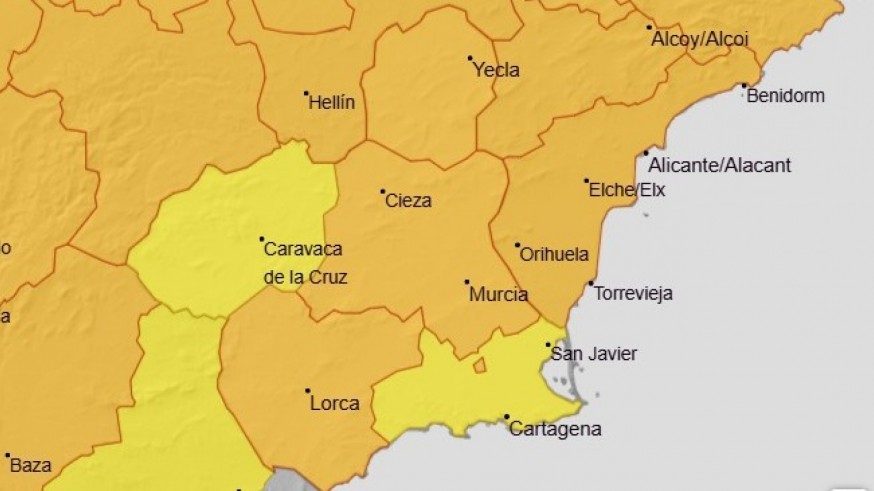 Avisos por calor este sábado en toda la Región