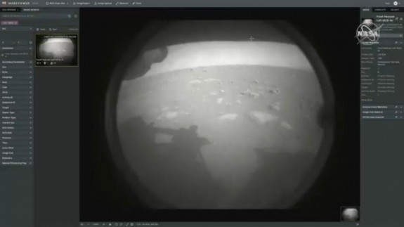 Primera imagen de Marte tomada por el Perseverance. 