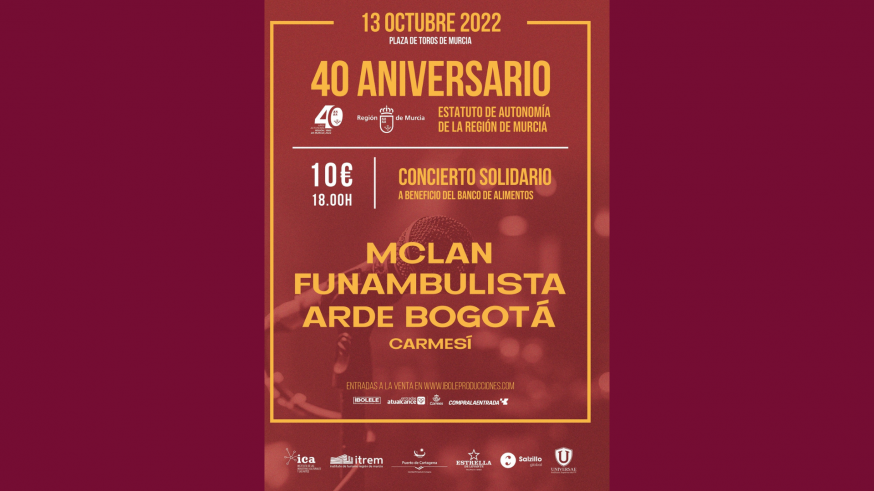 M-Clan, Funambulista, Arde Bogotá y Carmesí, en concierto el 13-O por la fiesta del Estatuto de Autonomía