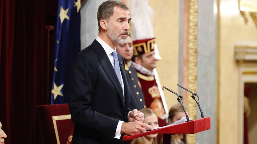 Felipe VI durante su discurso