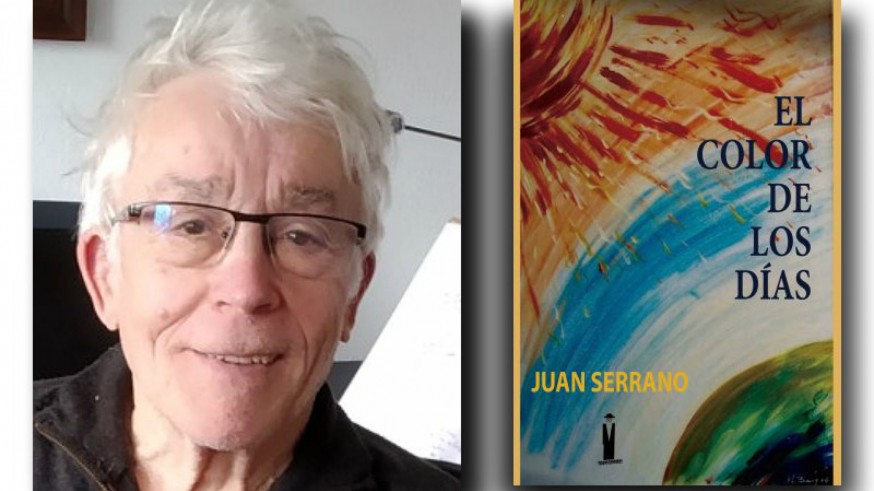Juan Serrano y portada del libro 'El color de los días'