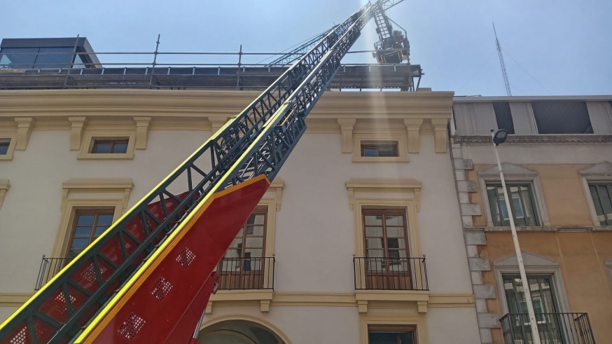 Controlado un incendio en las obras del Hotel Arco de San Juan de Murcia