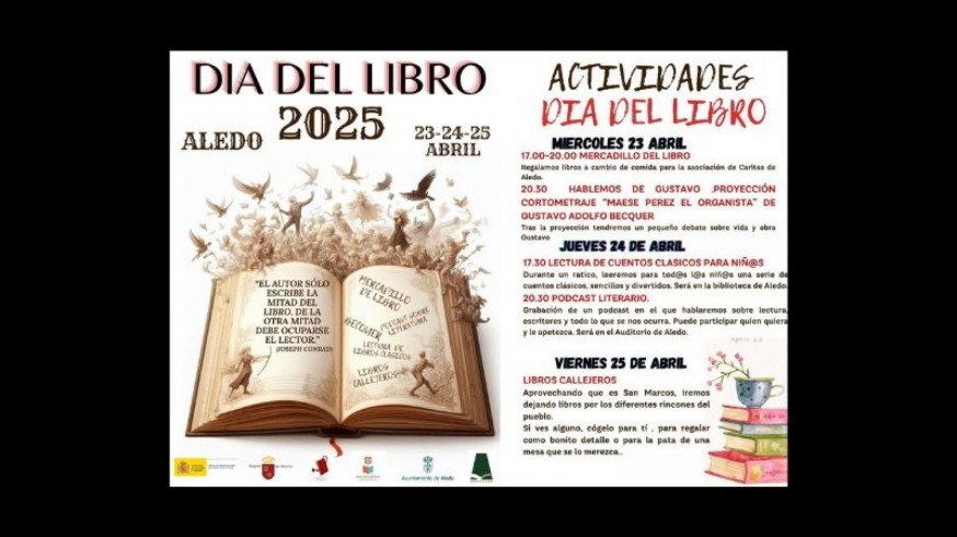 La biblioteca desde tu sofá. Aledo celebra el día del libro