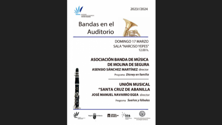 La Banda municipal de Molina actuará el 17 de marzo en el auditorio Víctor Villegas de Murcia