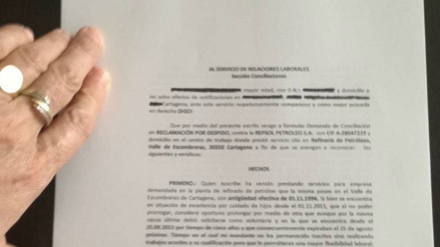 Demanda presentada por la trabajadora