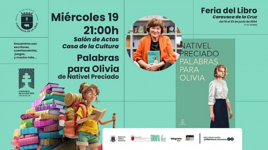 La escritora Nativel Preciado presentará 'Palabras para Olivia' en la Feria del Libro de Caravaca