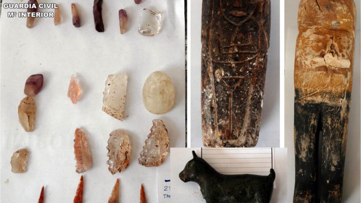 La Guardia Civil ha recuperado 315 piezas arqueológicas de gran valor histórico robadas en varios yacimientos, uno de ellos de Murcia
