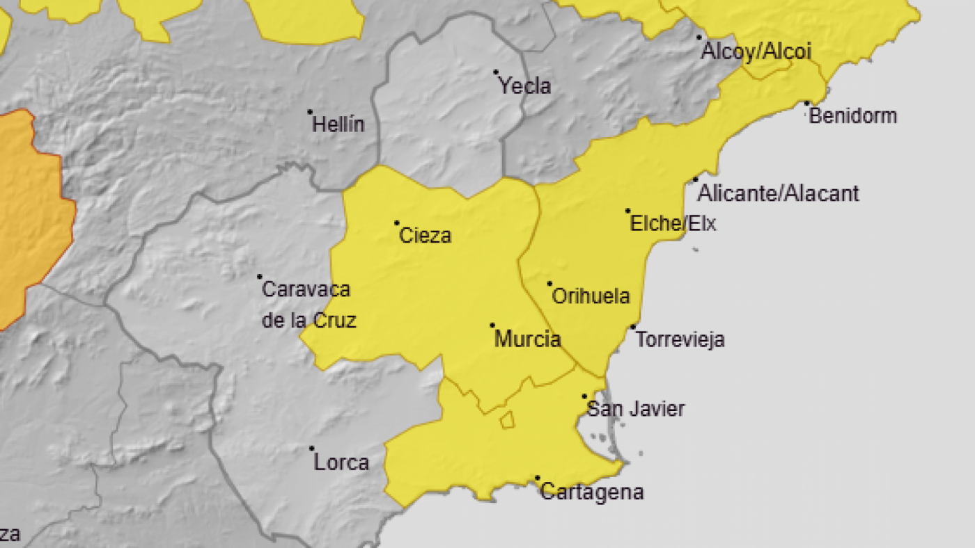 Aviso amarillo por calor este lunes en el centro y el sur de la Región