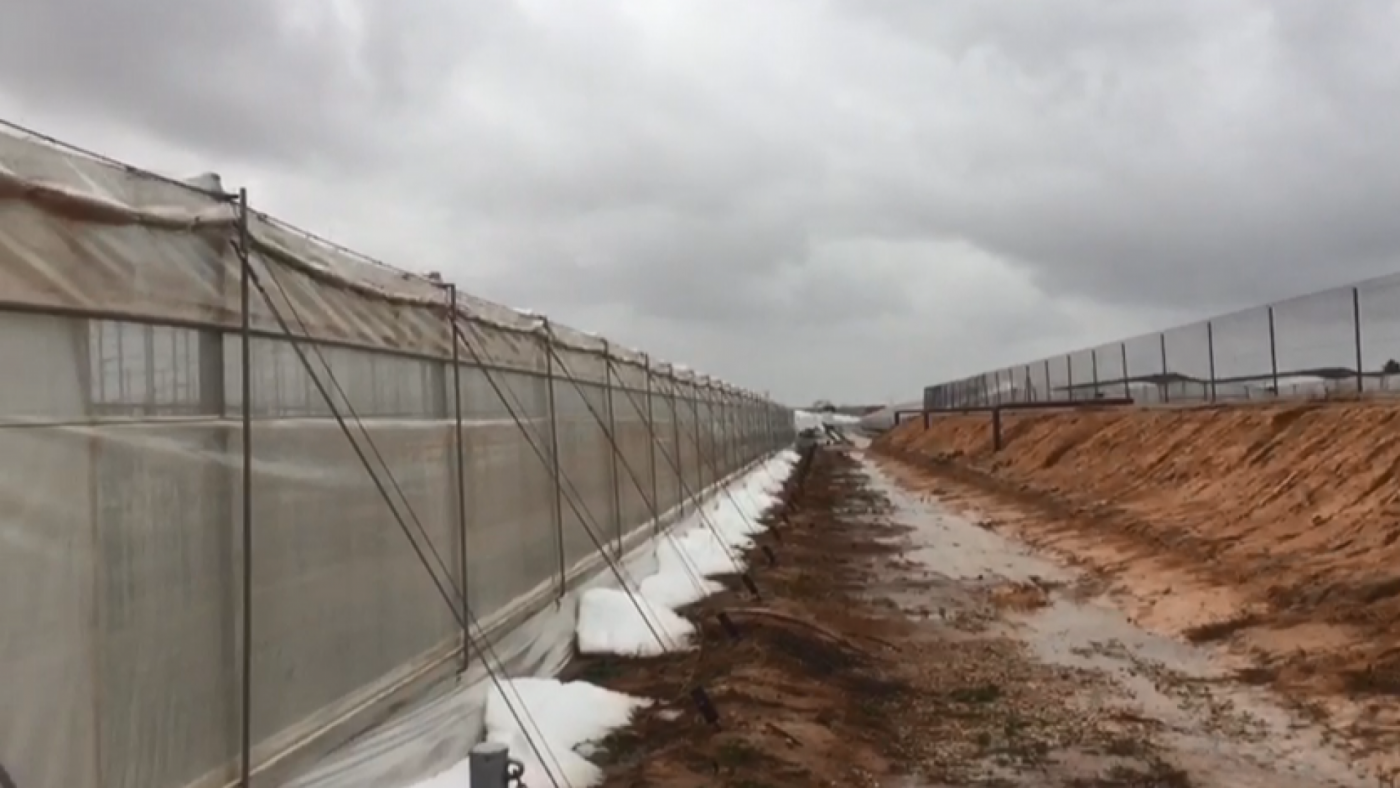 VÍDEO | Numerosos invernaderos tumbados por el viento y el granizo en el Campo de Cartagena