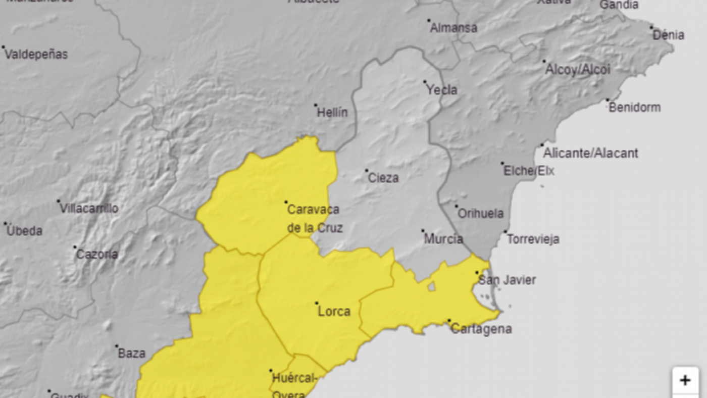 Aviso amarillo por lluvias y tormentas